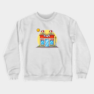 Street Café Building Cartoon Vector Icon Illustration Crewneck Sweatshirt